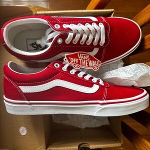Vans Red and White Sneakers
